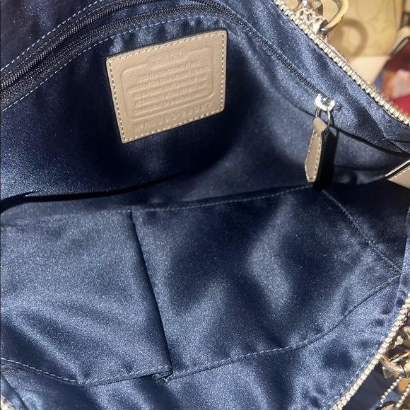 Coach Snake Print Satchel Bag - Black and Tan - Picture 3 of 10